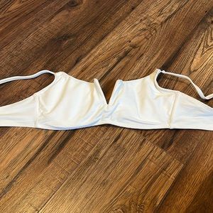 white bathing suit top